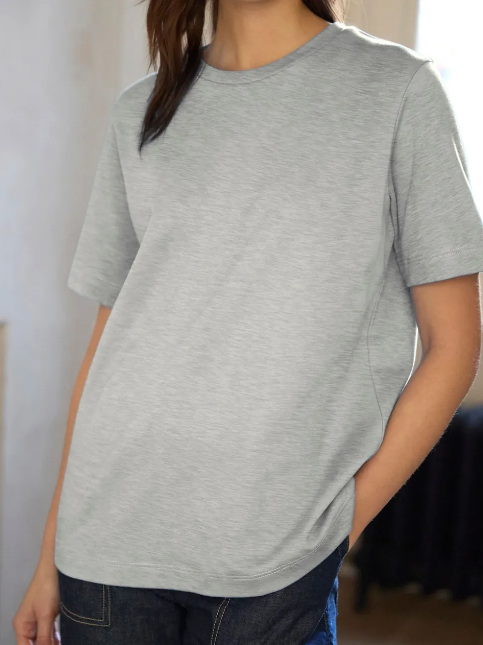 Grey Heavyweight Short Sleeve Crew Neck T-Shirt