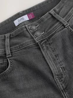 Grey High Rise Stretch Flare Jeans