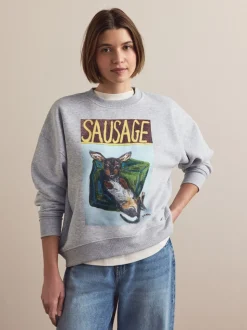 Grey License Frankie Thorpe Sausage Dog Graphic Sweatshirt