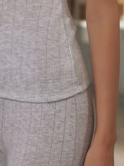 Grey Marl Thermal Maximum Warmth Cosy Pointelle Vest