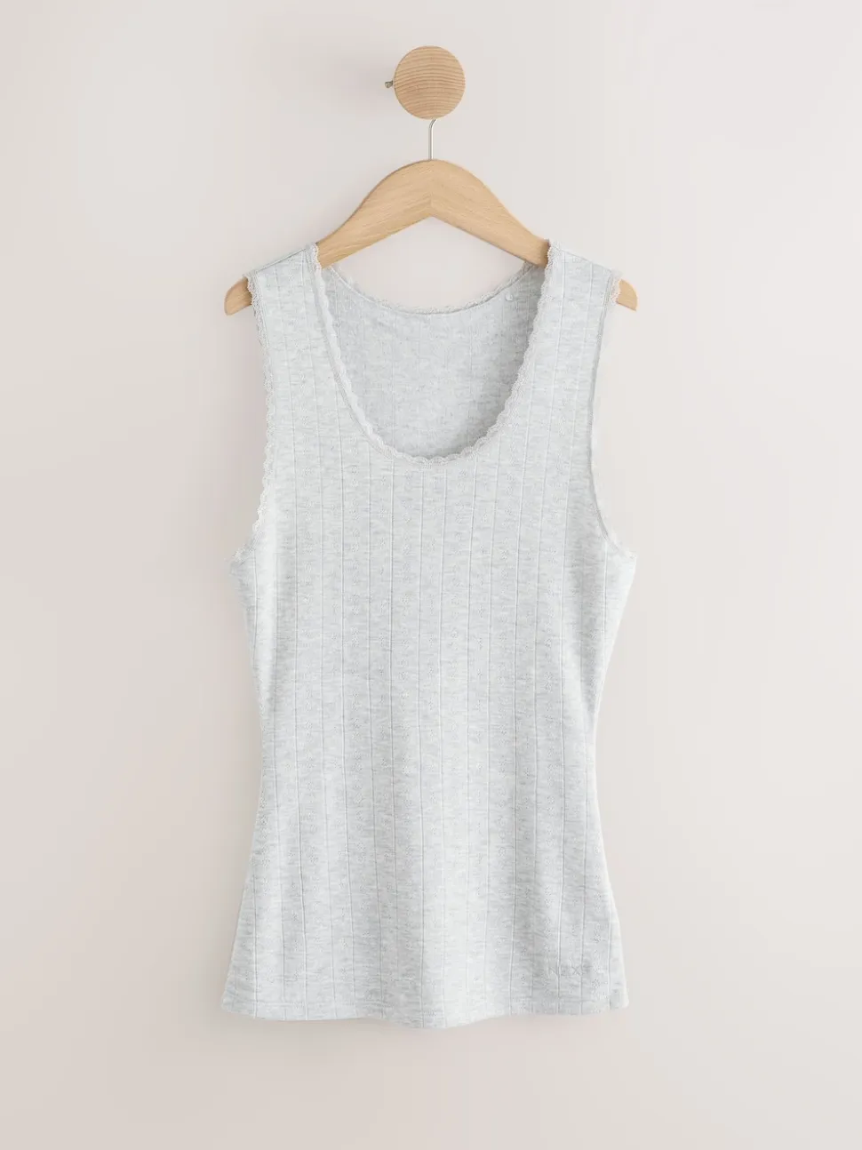 Grey Marl Thermal Maximum Warmth Cosy Pointelle Vest
