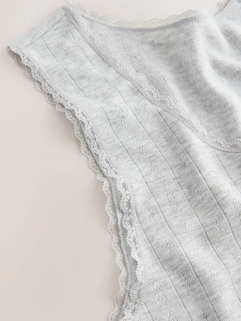 Grey Marl Thermal Maximum Warmth Cosy Pointelle Vest