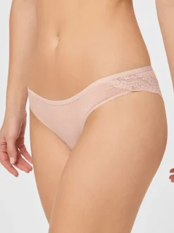 Grey Marl/Pink/Plum Bikini Cotton Lace Knickers 4 Pack