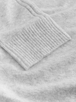 Grey Maternity Knitted Hoodie