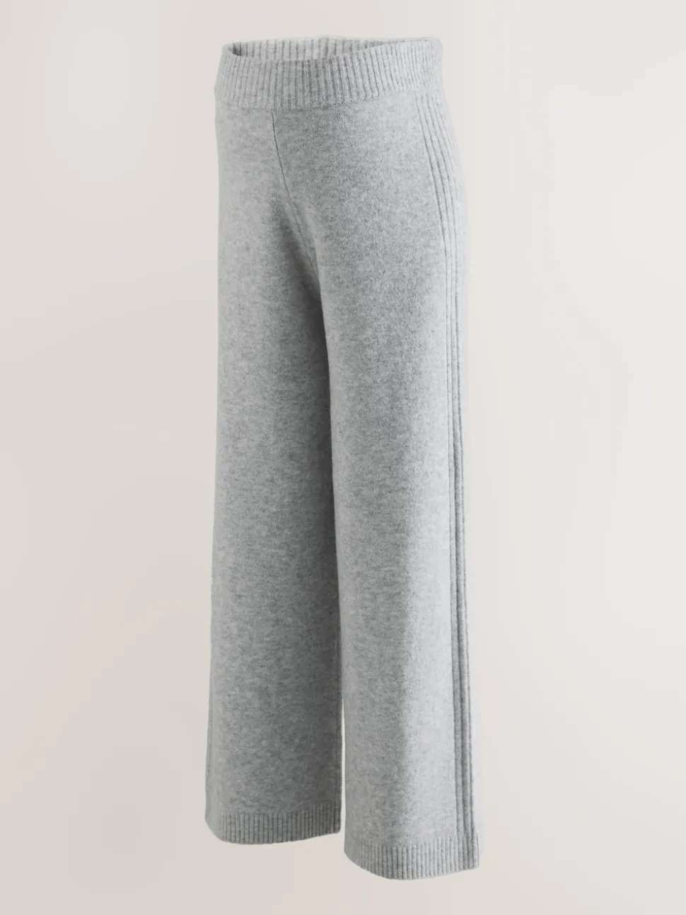 Grey Maternity Knitted Wide Leg Trousers