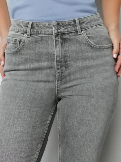 Grey Mid Rise Authentic Bootcut Jeans