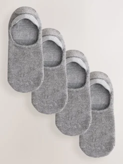 Grey Modal Invisible Socks 4 Pack