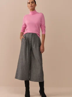 Grey N. Premium Herringbone Culottes With Wool