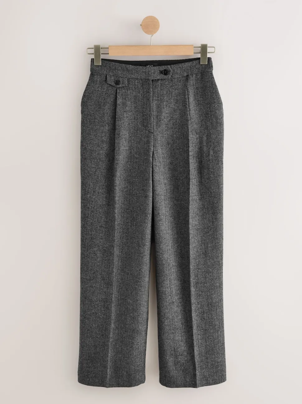 Grey N. Premium Wide Leg Pleated Trousers With Wool