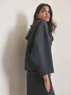 Grey N.Premium Brushed Wide Sweatshirt