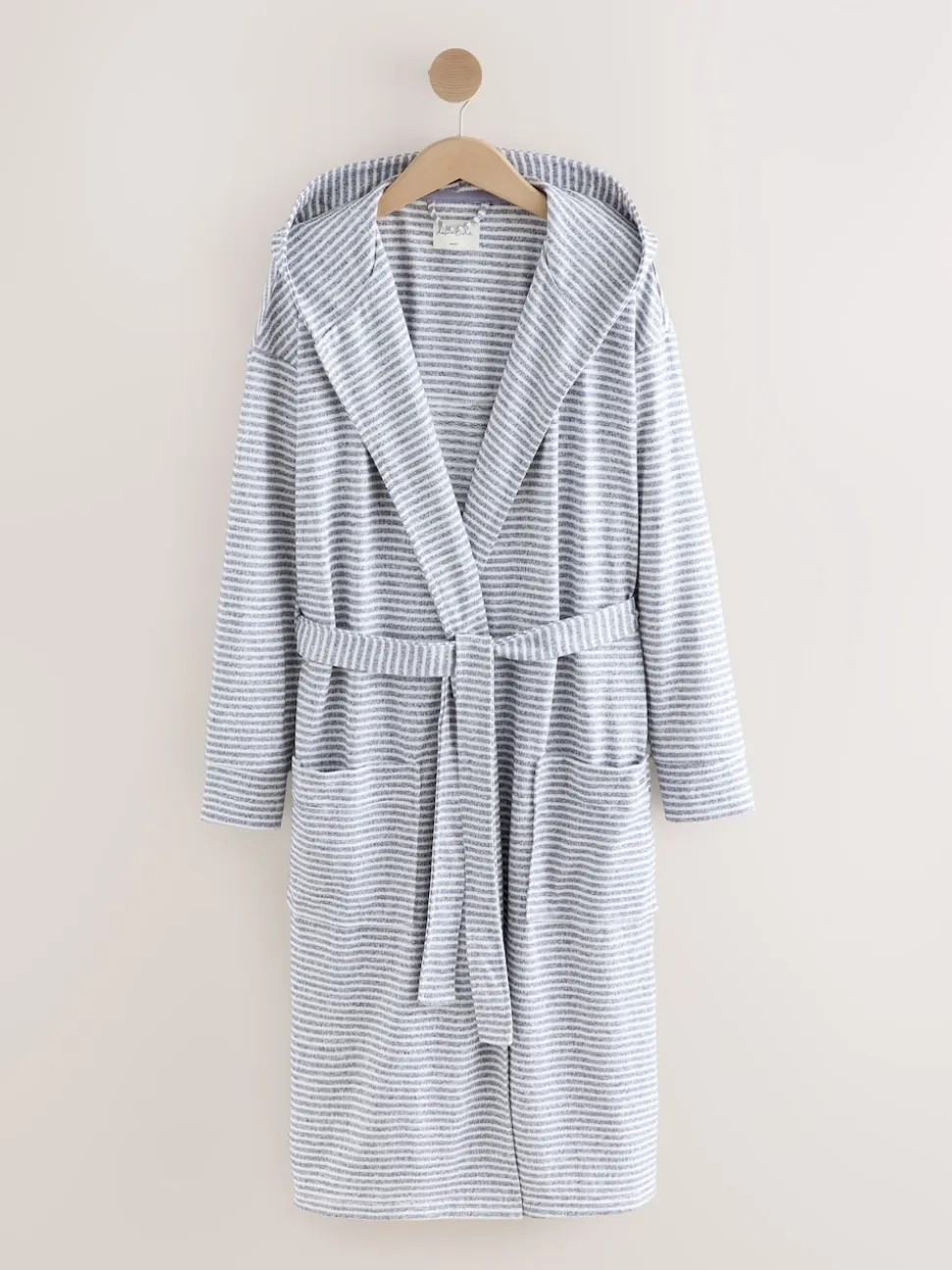 Grey Stripe Cosy Lightweight Dressing Gown