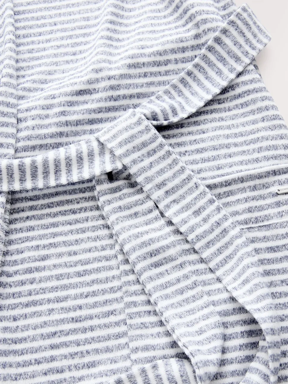 Grey Stripe Cosy Lightweight Dressing Gown