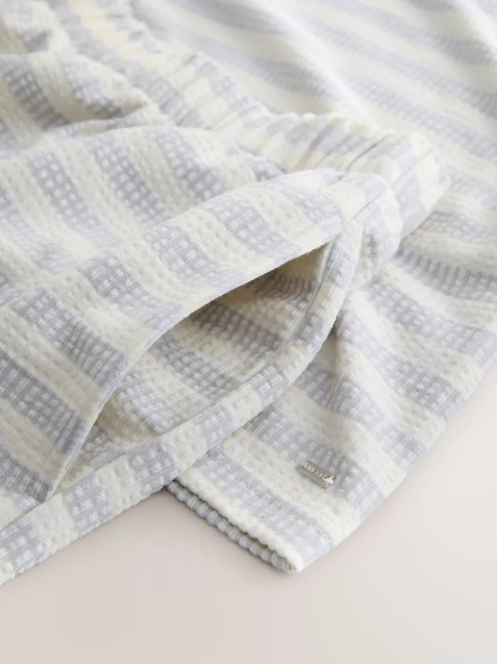 Grey Stripe Textured Short Pyjamas
