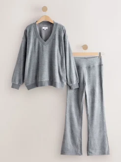 Grey STUDIO Fleece Tunic & Joggers Set