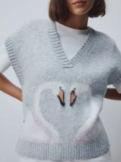 Grey Swan Scene Knitted Tank