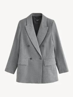 Grey Tabitha Simmons X Next Wool Blend Double Breasted Blazer