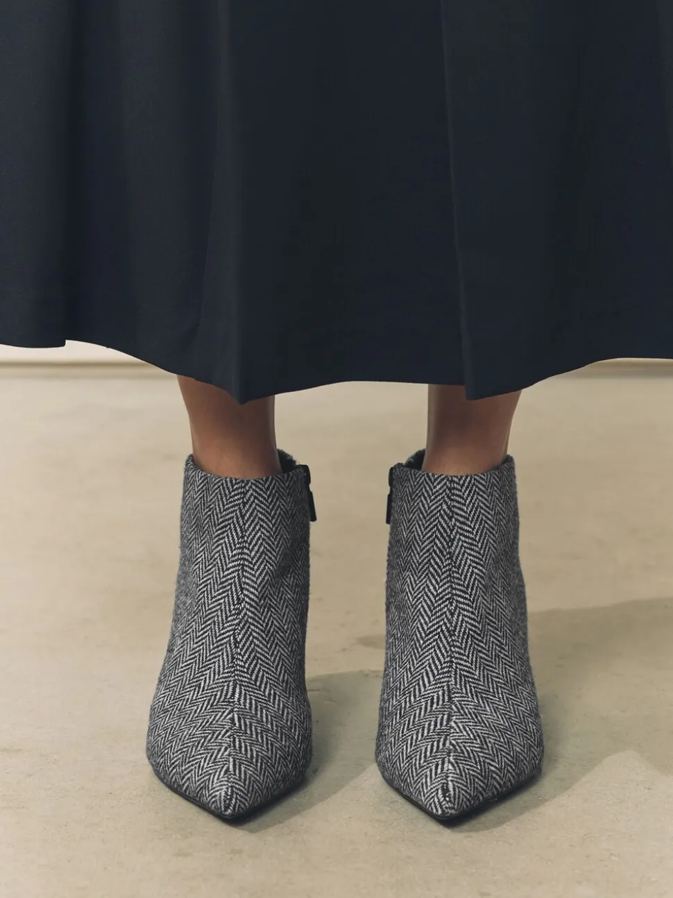 Grey Tweed Forever Comfort® Kitten Heel Ankle Boots