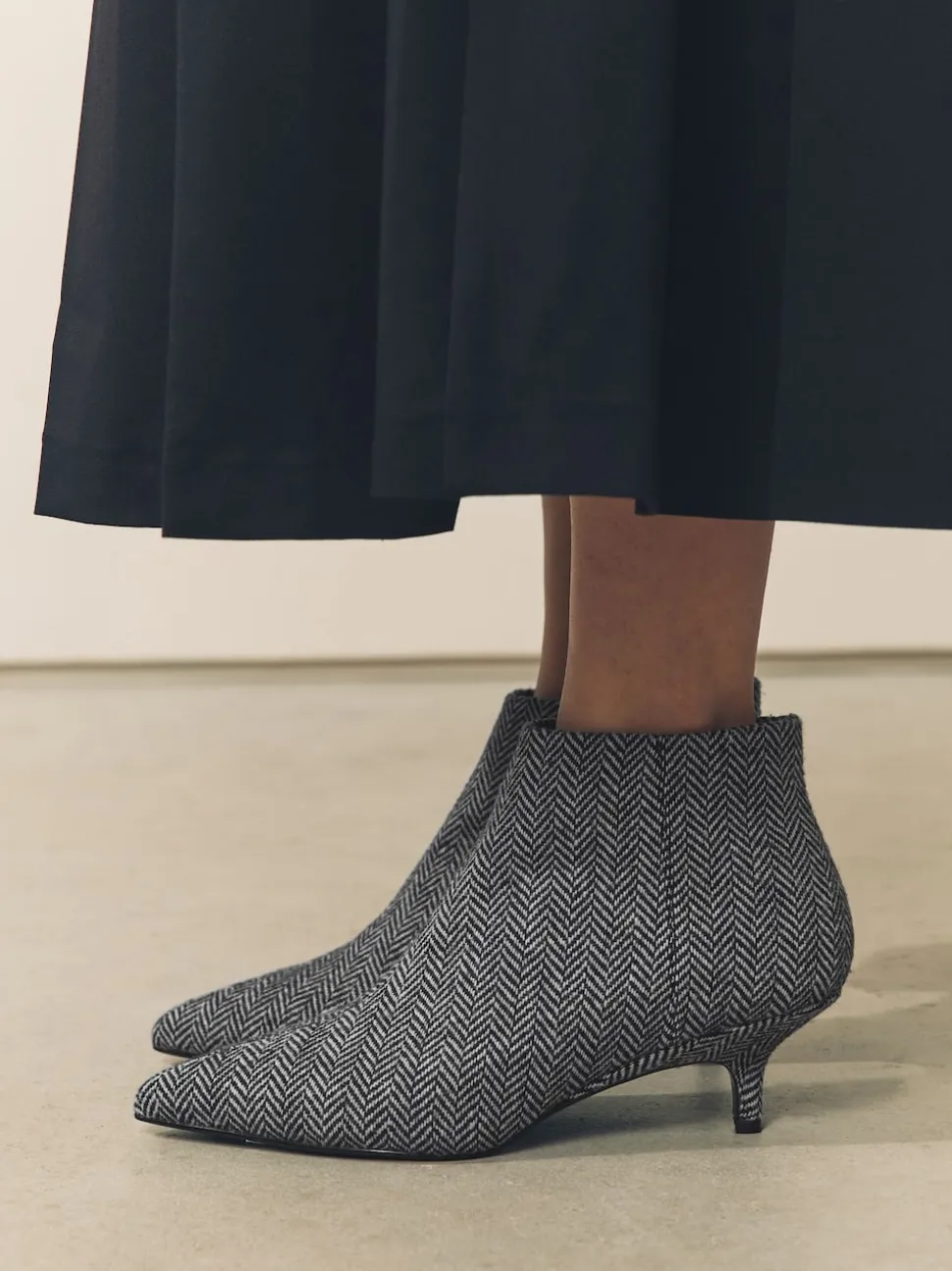 Grey Tweed Forever Comfort® Kitten Heel Ankle Boots