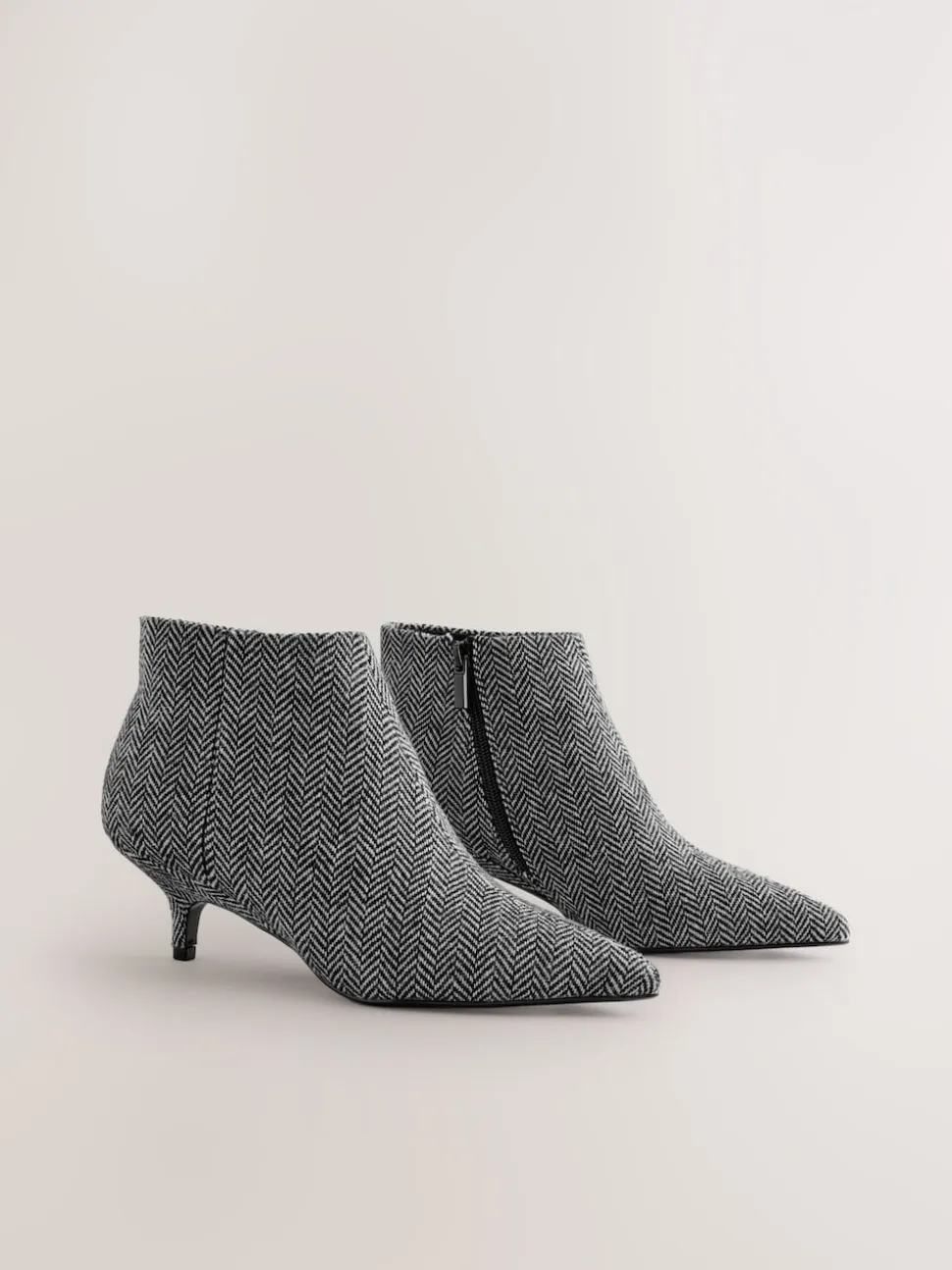 Grey Tweed Forever Comfort® Kitten Heel Ankle Boots