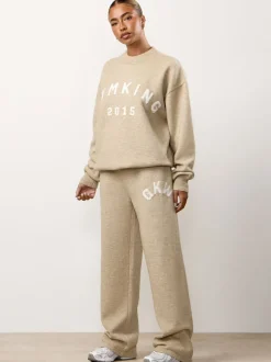 Gym King Brown Restore Knit Straight Leg Joggers