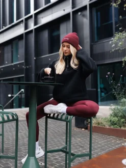 Gym King Red Script Rib Knit Beanie