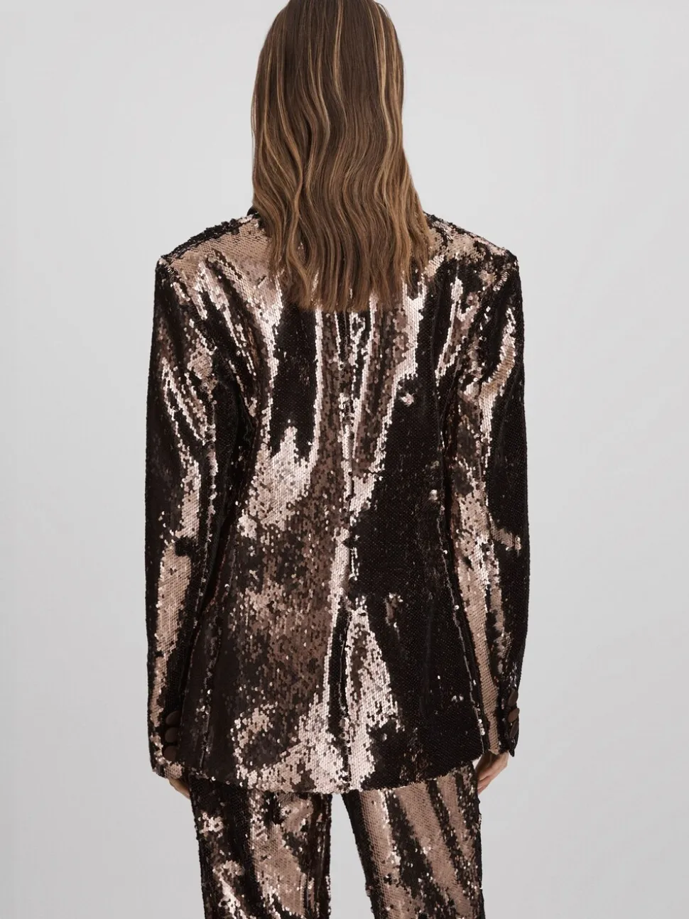 Halston Tailored Sequin Single Breasted Blazer