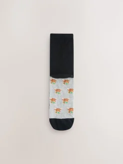 Hamish Highland Cow Footbed Ankle Socks 5 Pack