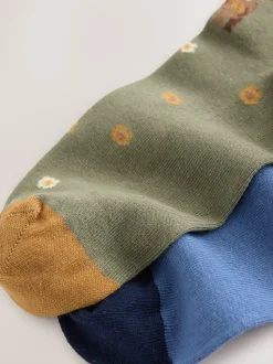 Hamish The Highland Cow Scene Warm Handle Cotton Ankle Socks 2 Pack