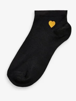 Heart Motif Trainer Socks 5 Pack