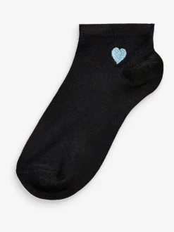 Heart Motif Trainer Socks 5 Pack