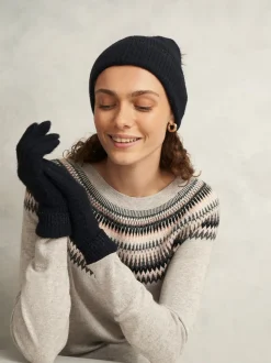 Hobbs Black Carys Knit Hat