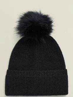 Hobbs Black Carys Knit Hat