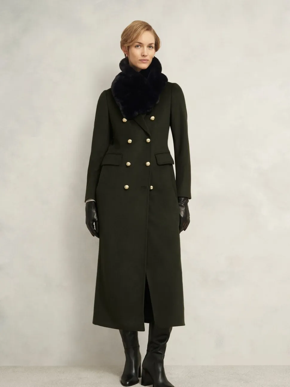 Hobbs Black Christie Fur Scarf