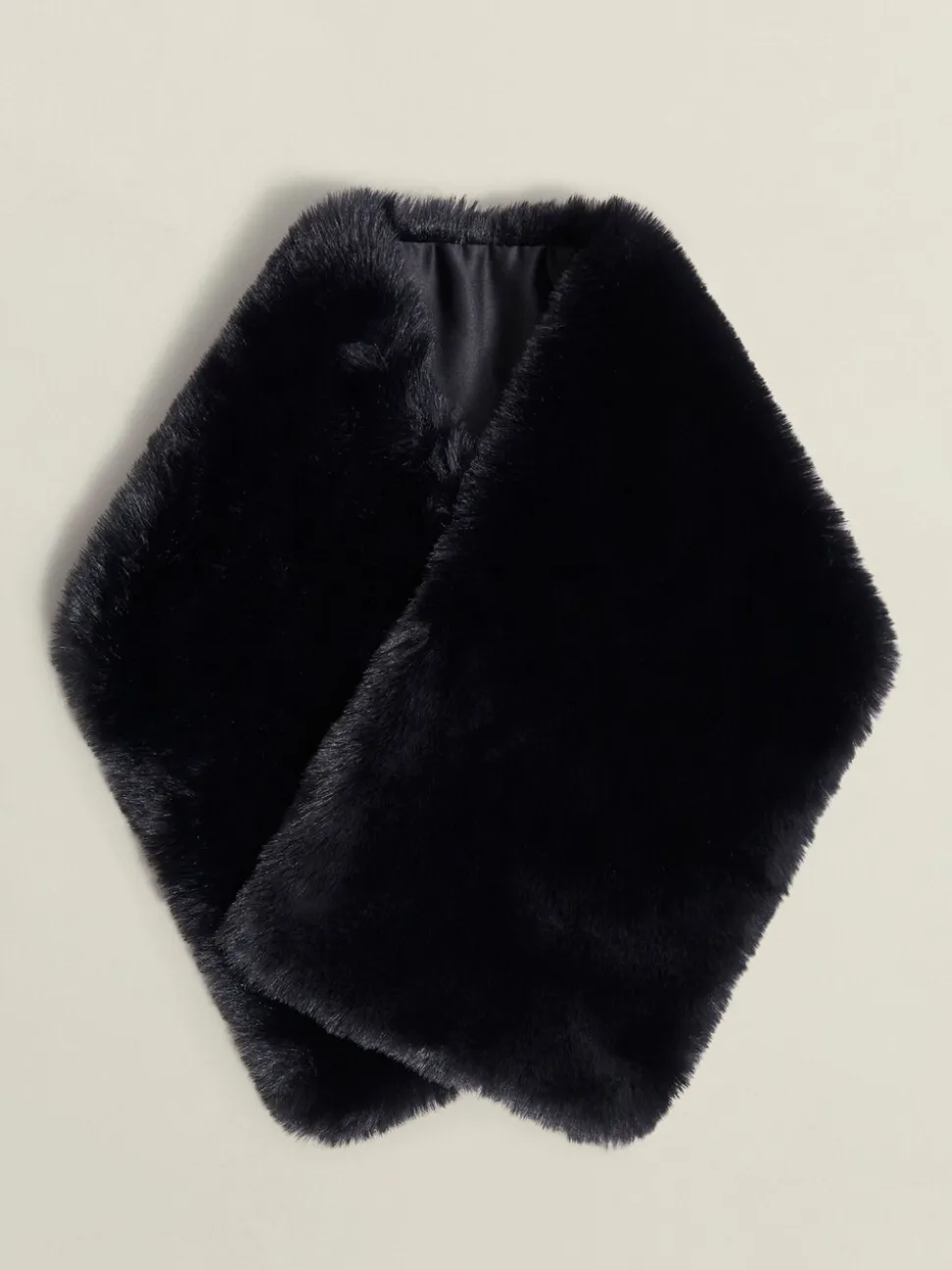 Hobbs Black Christie Fur Scarf