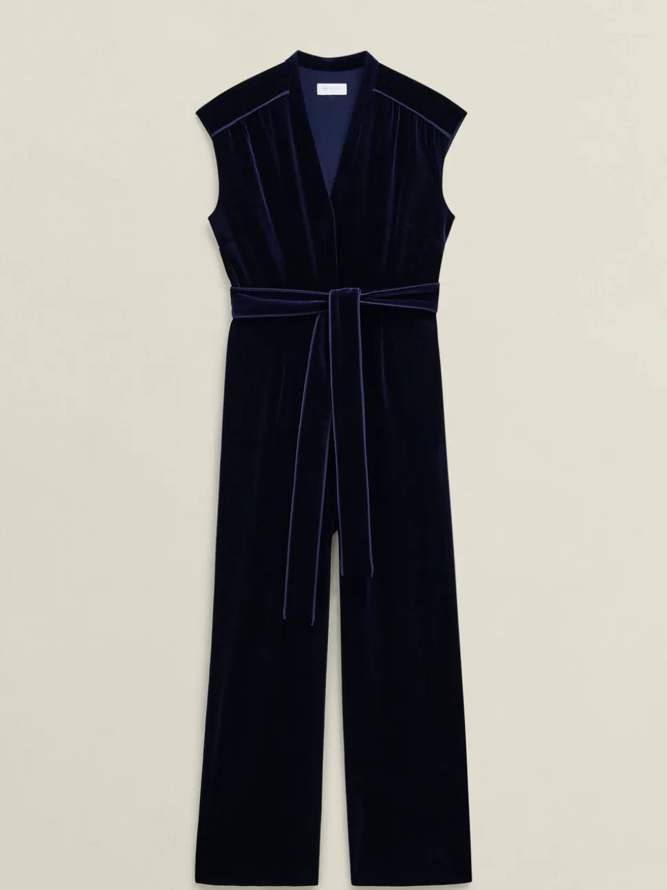 Hobbs Blue Olive Velvet Jumpsuit