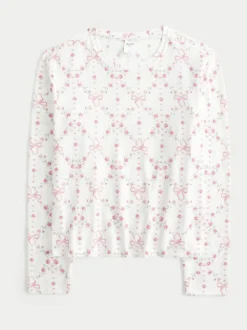 Hollister Cosy Long Sleeve White Pyjama Top