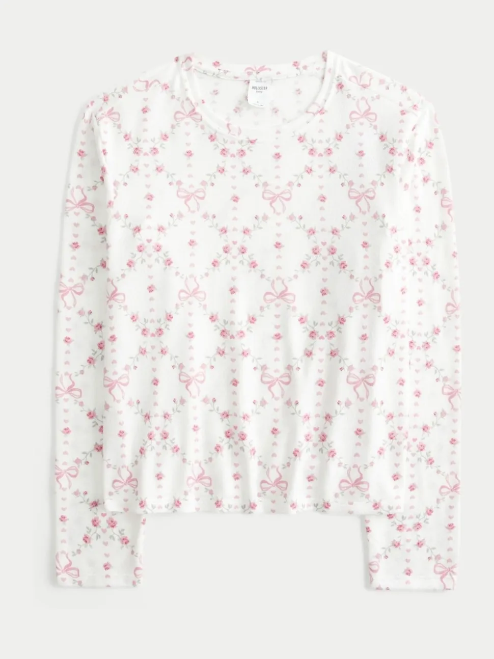 Hollister Cosy Long Sleeve White Pyjama Top