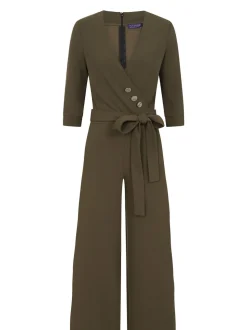 Hot Squash Green Smart Scuba Jumpsuit with Buttons