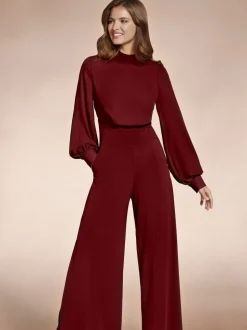 Hot Squash Wide Leg Jumpsuit with Blouson Sleeve