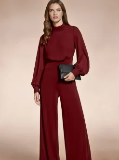 Hot Squash Wide Leg Jumpsuit with Blouson Sleeve