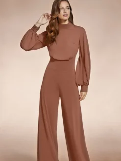 Hot Squash Wide Leg Jumpsuit with Blouson Sleeve