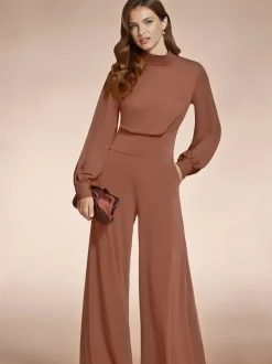 Hot Squash Wide Leg Jumpsuit with Blouson Sleeve