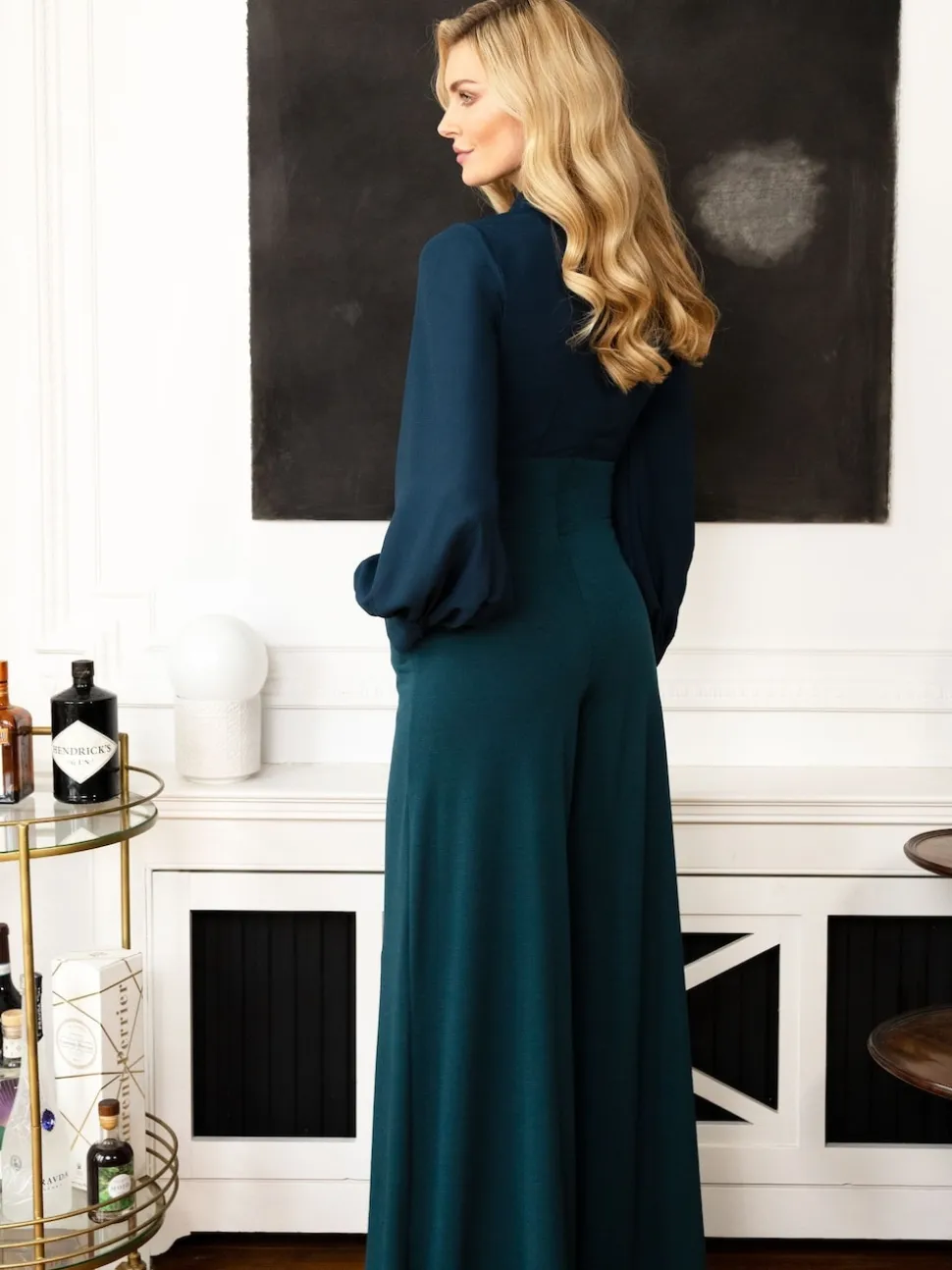 HotSquash Wide Leg Jumpsuit With Blouson Sleeve