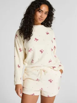 Hunkemoller Flannel Fleece White Pyjamas Set