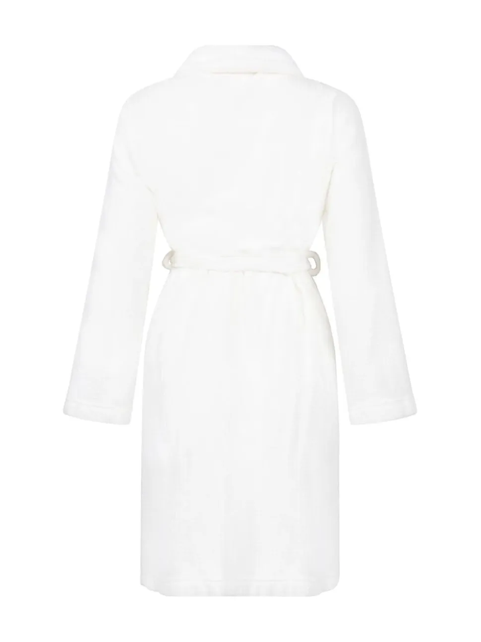 Hunkemoller Short Flannel Fleece Embossed Dot White Robe