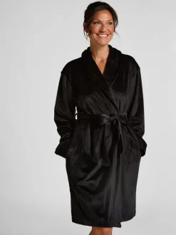 Hunkemoller Velours short Black Bath Robe