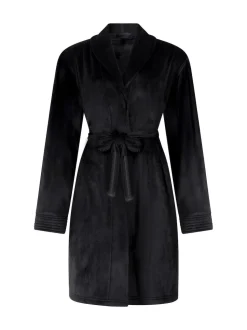 Hunkemoller Velours short Black Bath Robe