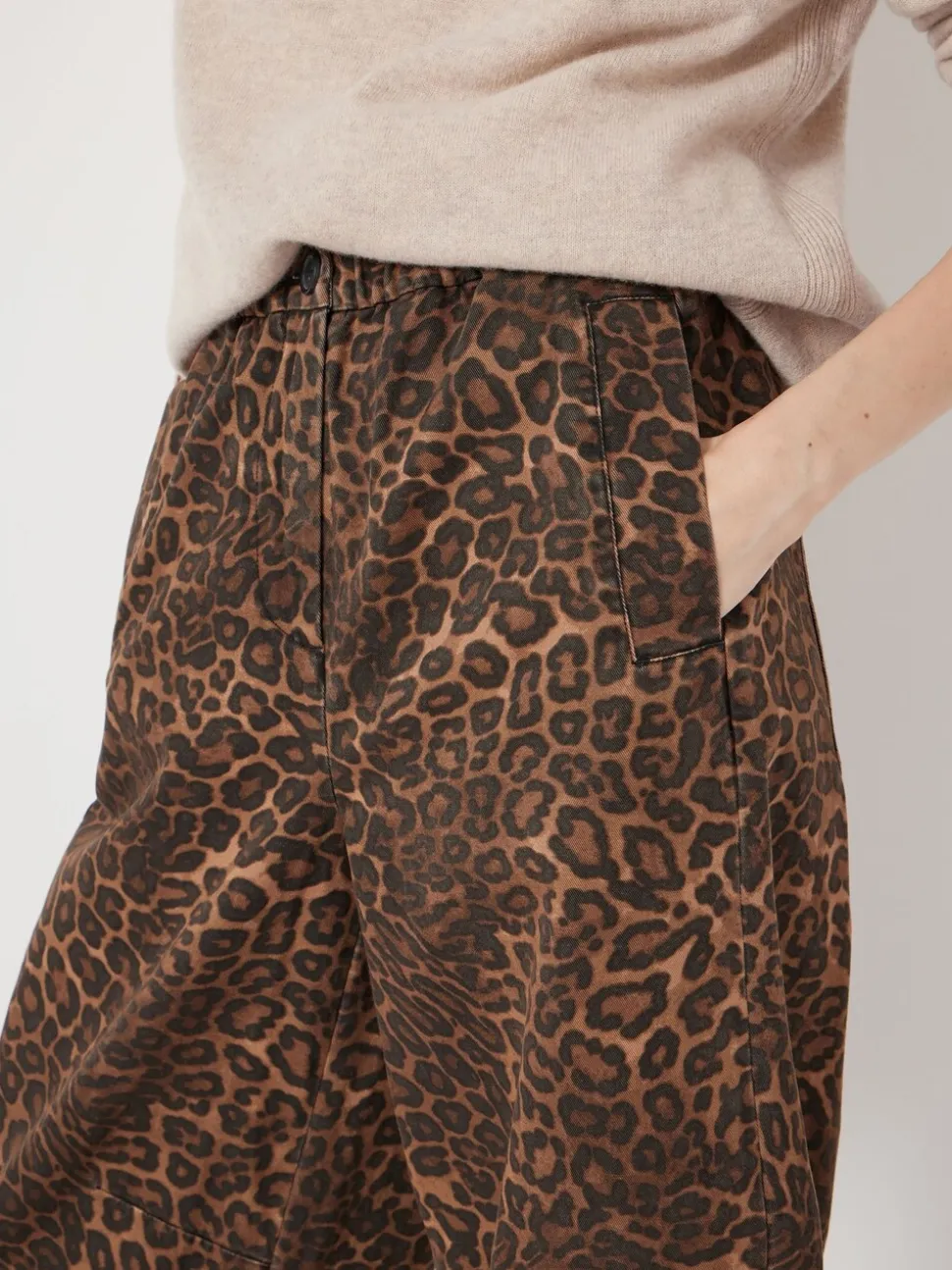 Hush Animal Print Jack Barrel Leg Pull On Trousers