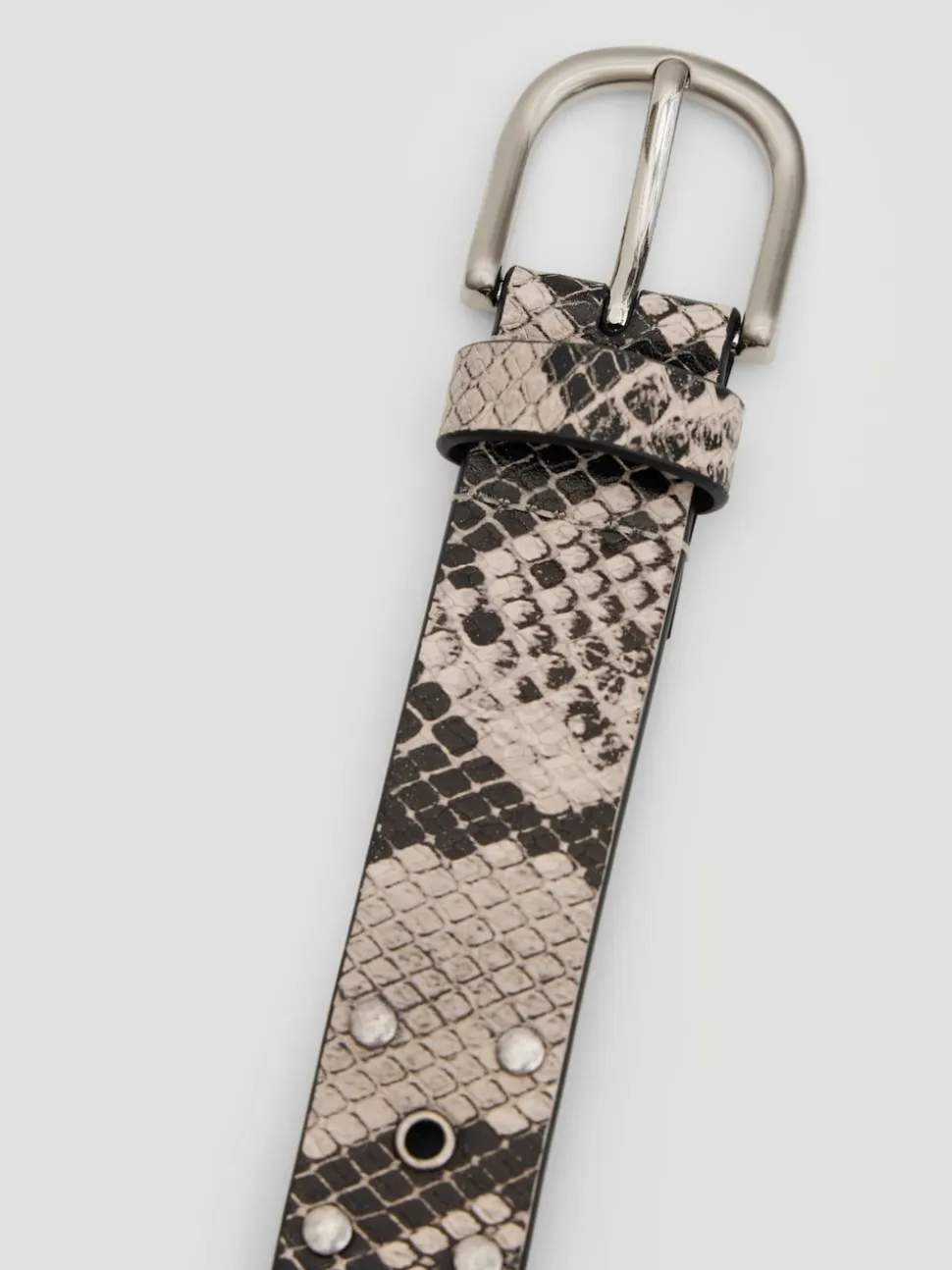 Hush Animal Print Leather Studded Eyelet Belt