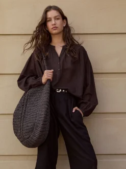 Hush Black Linen Blend Lya Bermuda Shorts